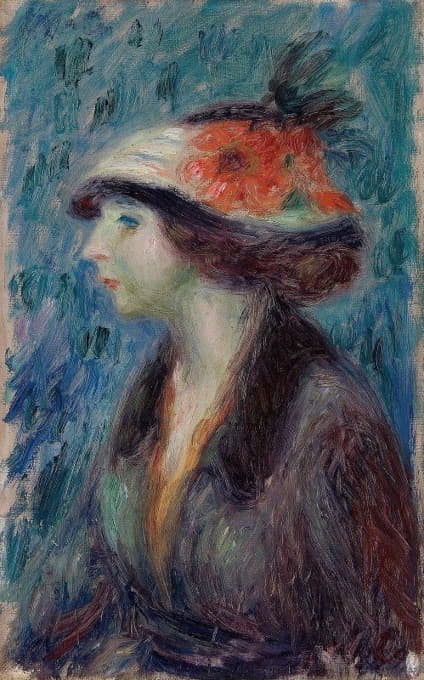 William James Glackens - Girl with Flowered Hat