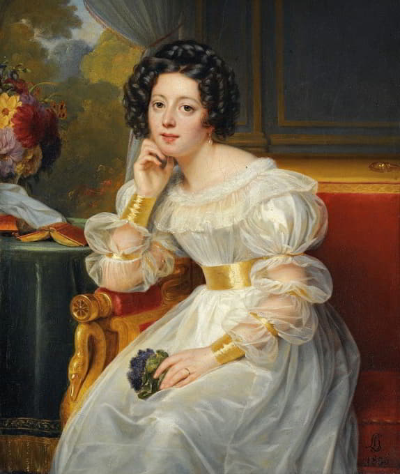 Louis Hersent - Portrait Of A Young Lady