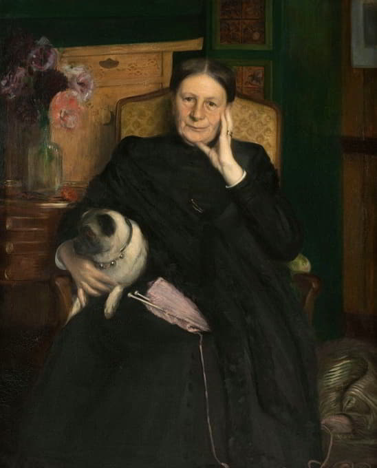 艺术家母亲埃米尔·布兰奇夫人的肖像