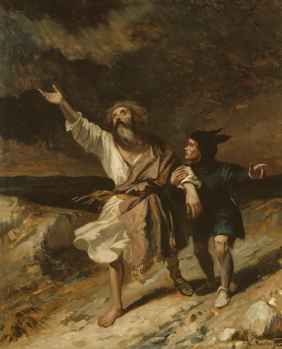 Louis Candide Boulanger - King Lear And His Madman During The Storm