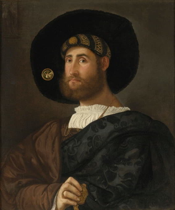 一个留着胡子、手持剑的男人的肖像