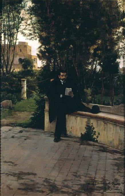 Santiago Rusiñol - Senyor Quer In The Garden
