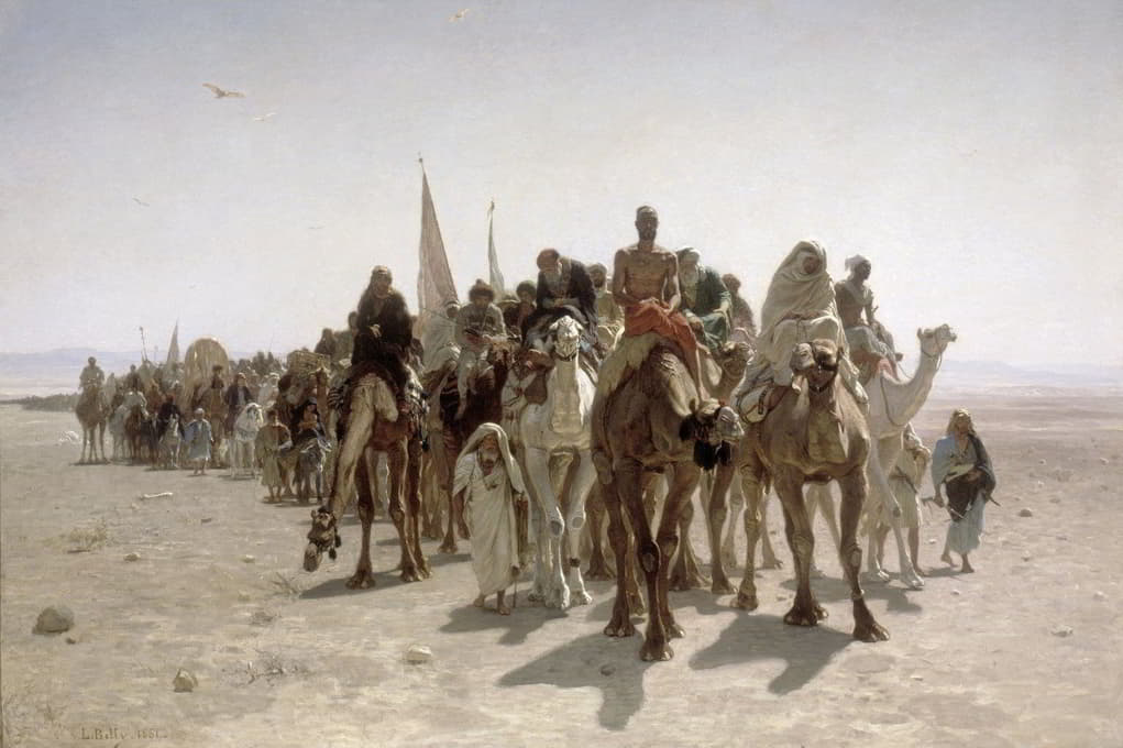 Léon-Adolphe-Auguste Belly - Pilgrims going to Mecca