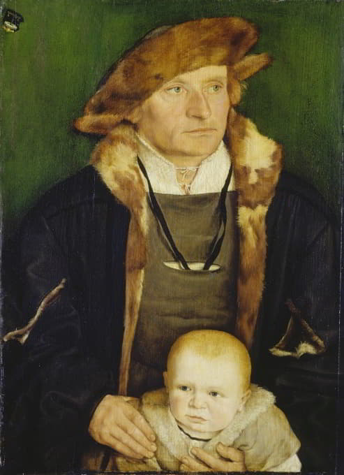 Barthel Beham - Portrait of Hans Urmiller and his Son