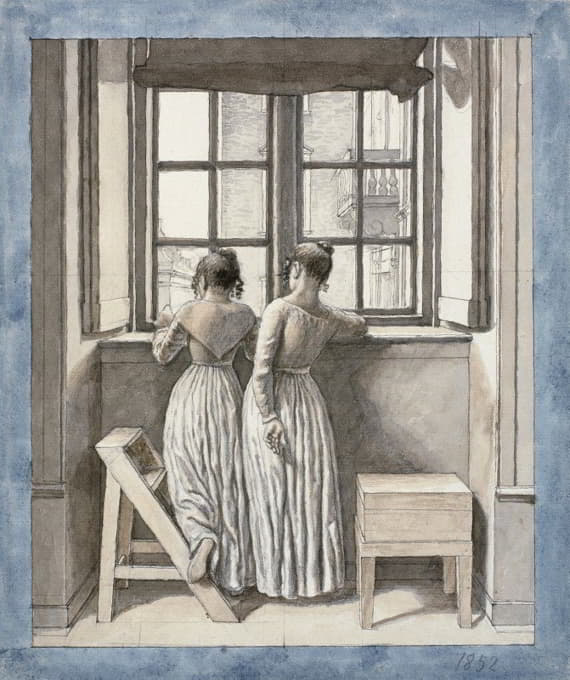 C.W. Eckersberg - At a Window in the Artist’s Studio