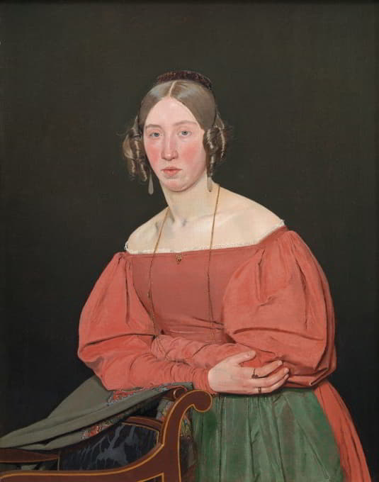 艺术家妹妹塞西莉·玛格丽特·彼得森的画像，née Købke