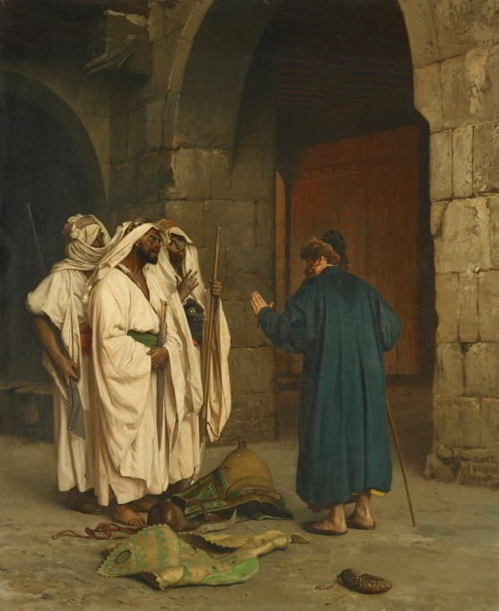 Jean-Léon Gérôme - Old Jew with three Arabs