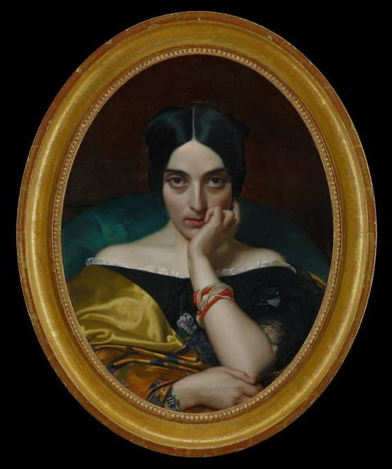 Henri Lehmann - Portrait of Clémentine (Mrs. Alphonse) Karr