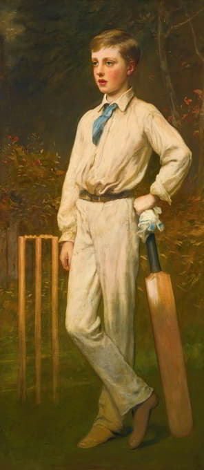 一位年轻板球运动员的画像