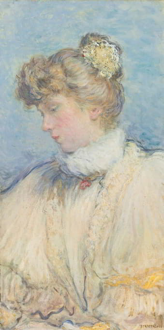 Jean François Raffaëlli - Portrait Of A Young Woman In Profile