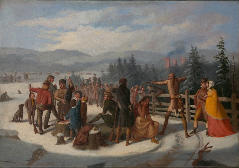 William Walcutt - Scenes from the Pioneers by Cooper, Deerslayer at the Shooting Match