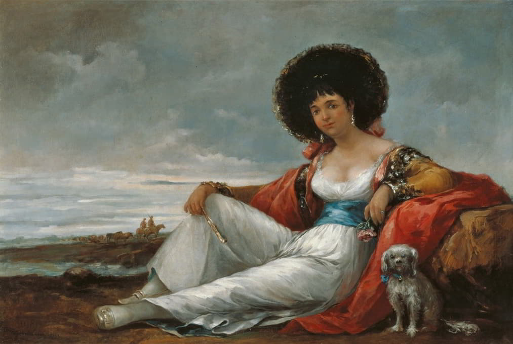 Eugenio Lucas Velázquez - Maja with a Small Dog