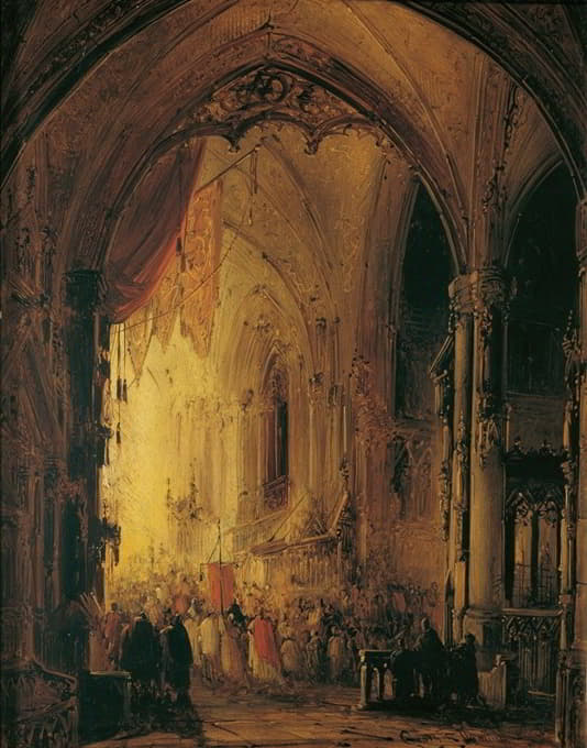 Georg Gillis van Haanen - Prozession in einer Kathedrale