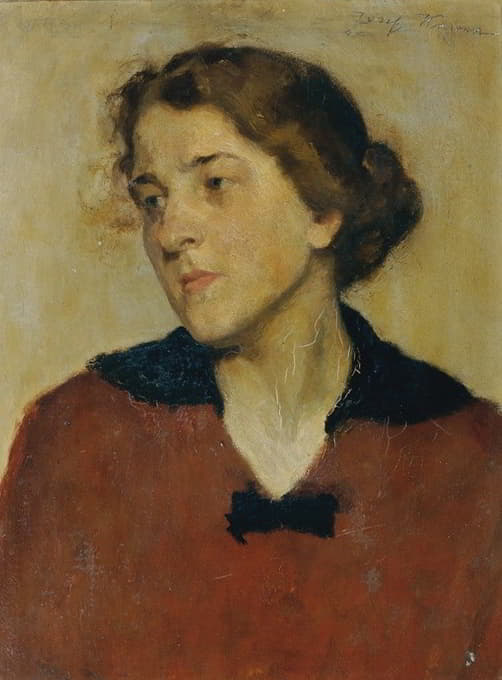Josef Wawra - Frauenbildnis mit rotem Pullover