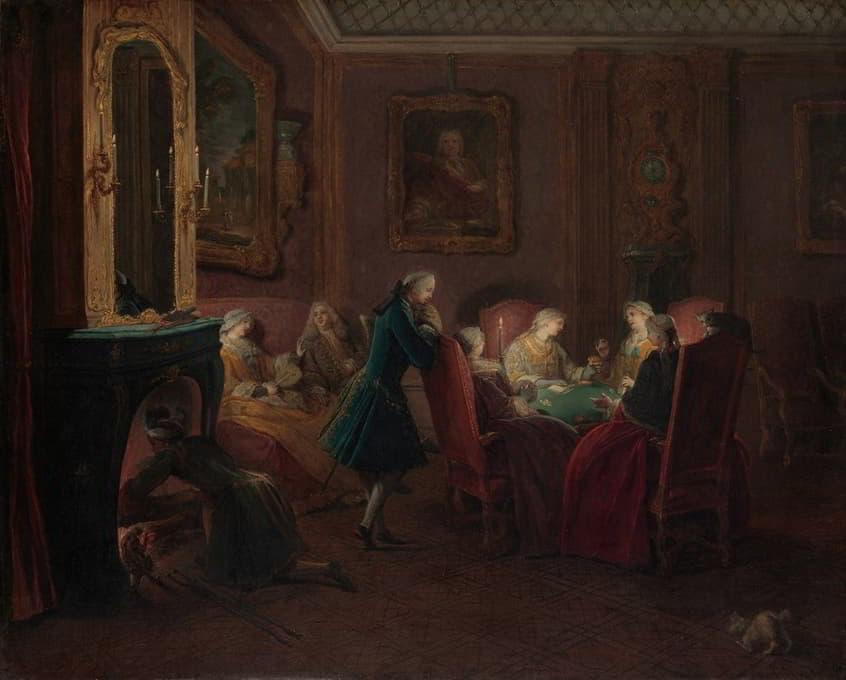 Pierre Louis Dumesnil the Younger - Card Players in a Drawing Room