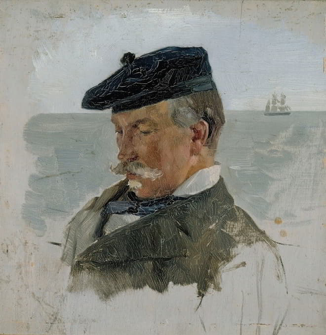画家阿道夫·冯·贝克尔的肖像素描