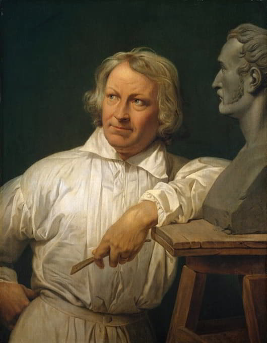 贝尔特尔·桑瓦尔森（1768-1844）与霍勒斯·韦尔内的半身像