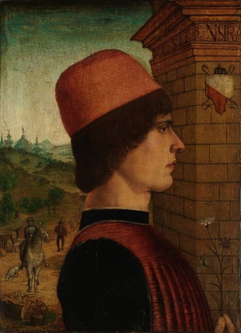 贝尔纳迪诺·戈扎迪尼（Bernardino Gozzadini）的一幅男子肖像，可能是马特奥·迪·塞巴斯蒂安（Matteo di Sebastian）