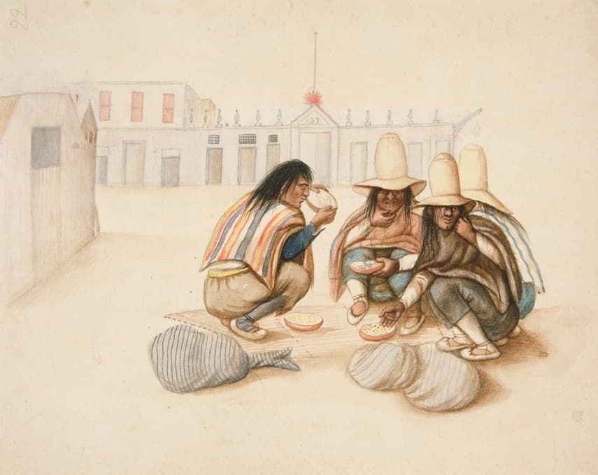 Francisco Fierro - Four Indians Eating Watermelons
