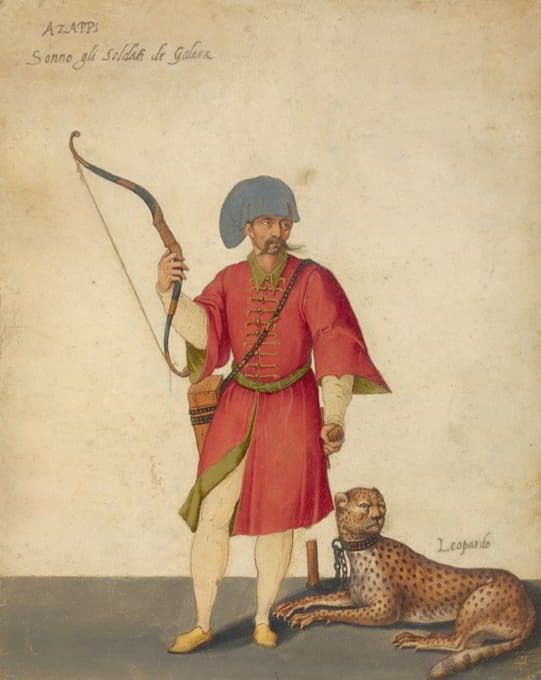 Jacopo Ligozzi - An Azappo Archer with a Cheetah
