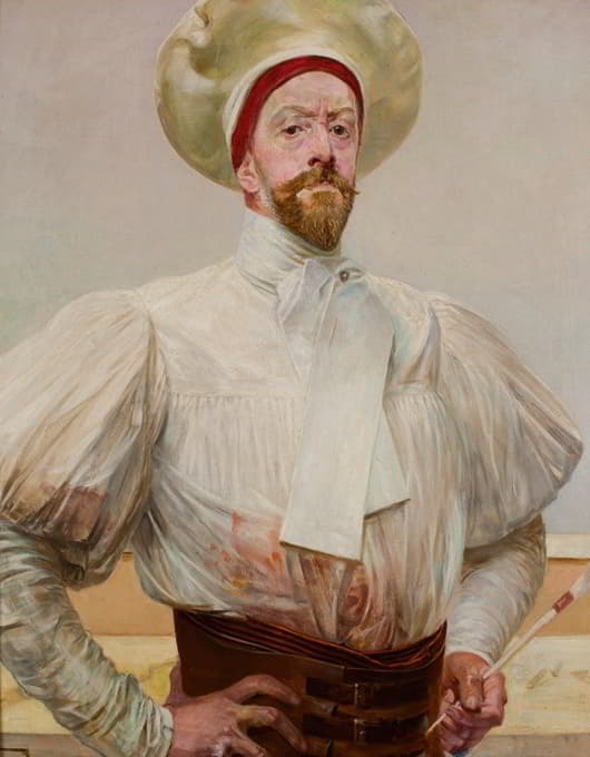 Jacek Malczewski - Self-Portrait in a White Attire