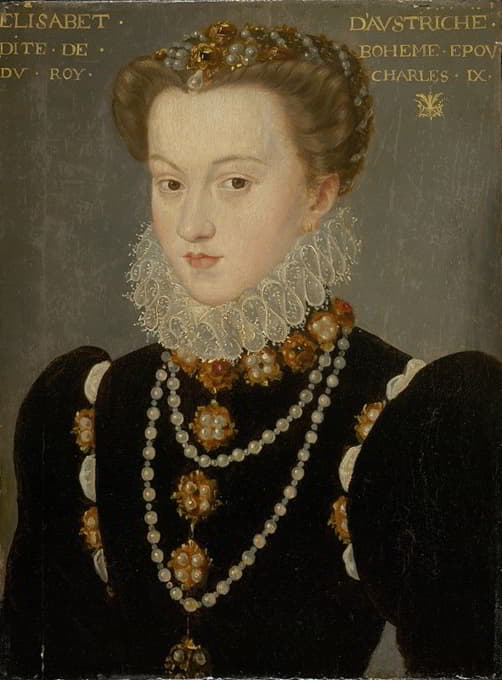 Follower of François Clouet - Portrait of Elizabeth of Austria, Wife of King Charles IX of France