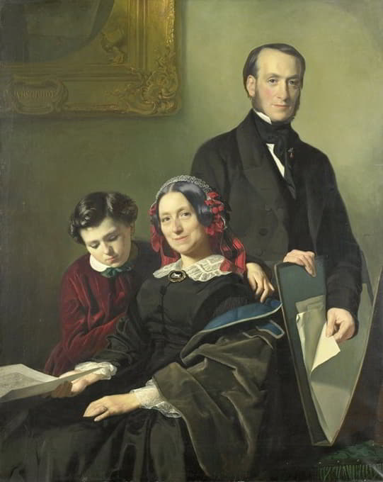A.J.Schmidt Keiser夫人，画家威廉·亨德里克·施密特（Willem Hendrik Schmidt，1809-1809）的遗孀，雅各布·斯波尔（Jacob Spoel）的老师，与她的兄弟J.N.Keiser和她10岁的儿子