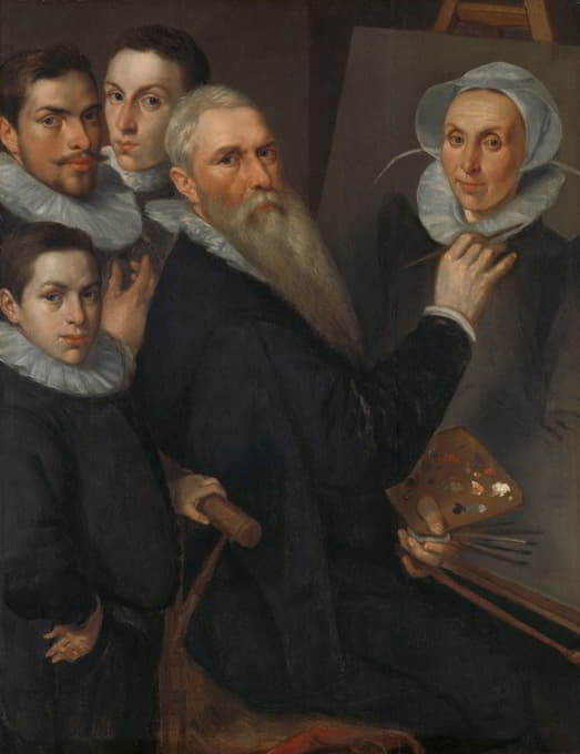 Jacob Willemsz. Delff the elder - Self Portrait of the Painter and his Family