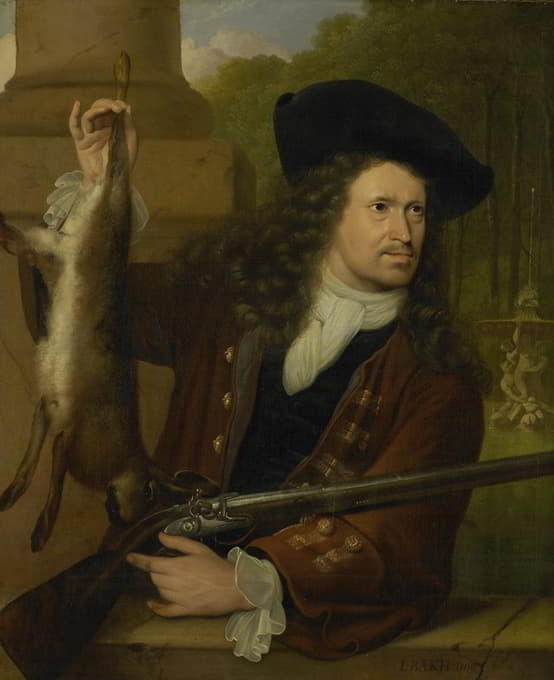 扬·德·胡赫（1650-1731）。安娜·德·胡姬的表弟，穿着准备射击的衣服