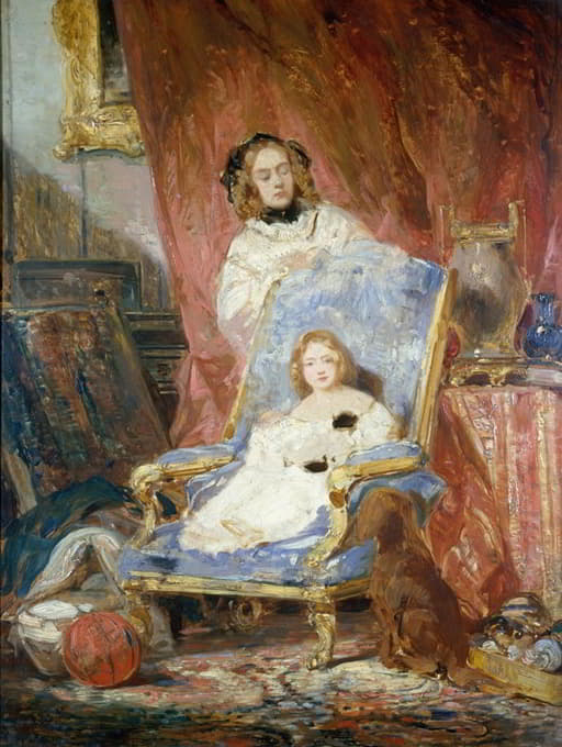 伊莎贝夫人和女儿的肖像