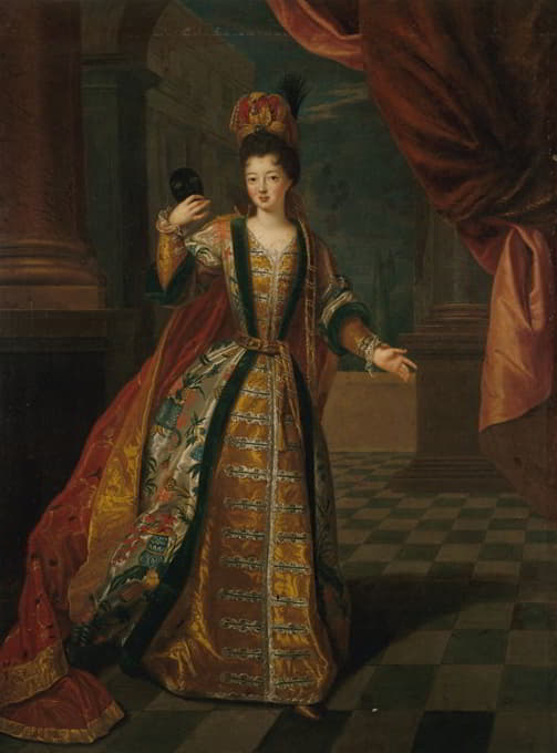 南特小姐（Louise Françoise de Bourbon，1673-1743）穿着舞会服装的肖像画