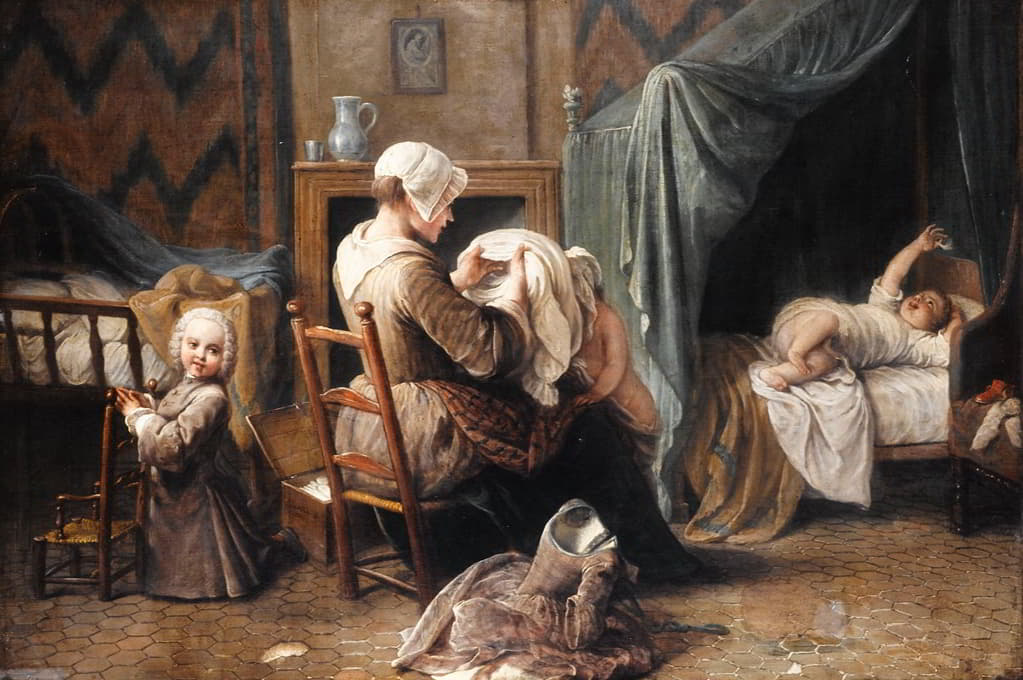 Pierre Louis Dumesnil the Younger - Une chambre où une servante habille des enfants