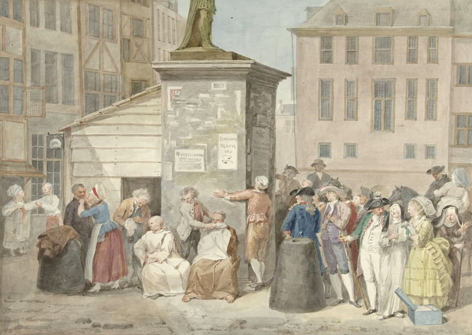1787年10月20日比利时革命期间的僧侣和修女广场