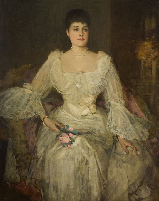 Sir John Lavery - A lady in white (A portrait of Lady Lyle)