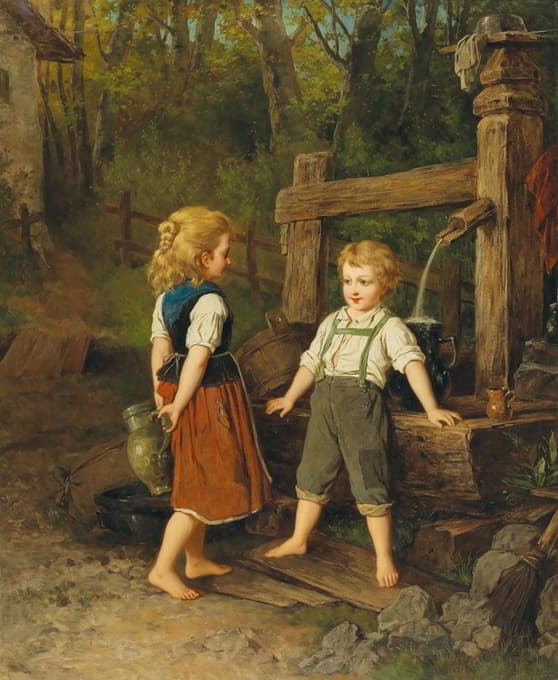 Anton Ebert - Children at the Well