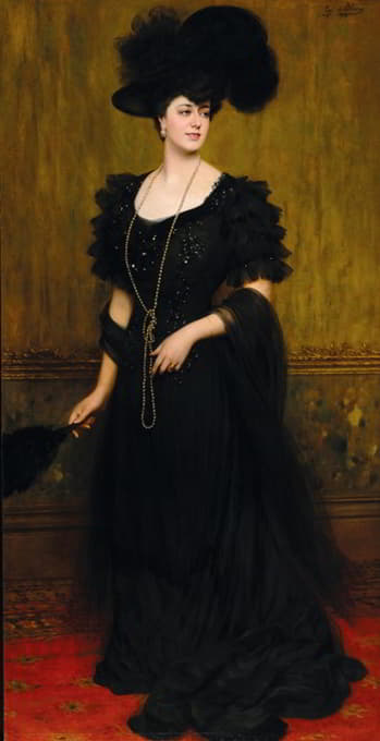Eugen von Blaas - Portrait of Madame Lebreton