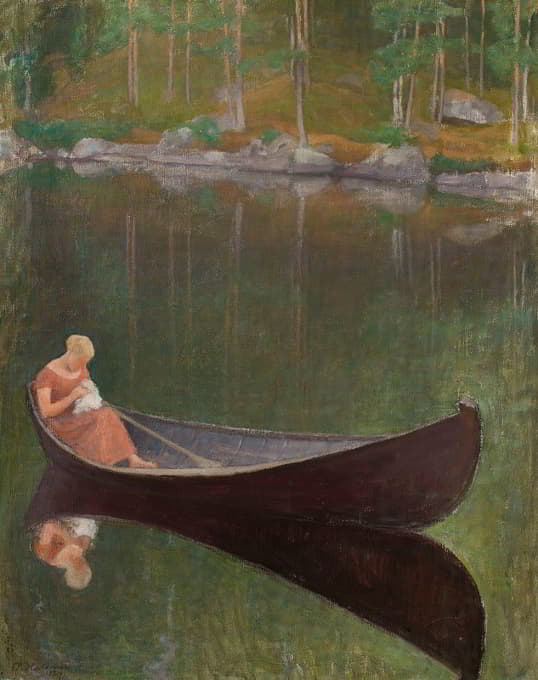 Pekka Halonen - Woman In A Boat