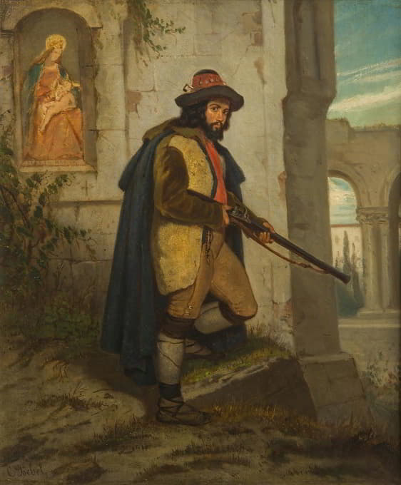 Carl Goebel the younger - A Man with a Rifle