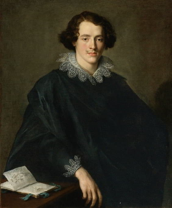 Domenico Fiasella - Genoa Portrait Of A Young Man With A Sketchbook