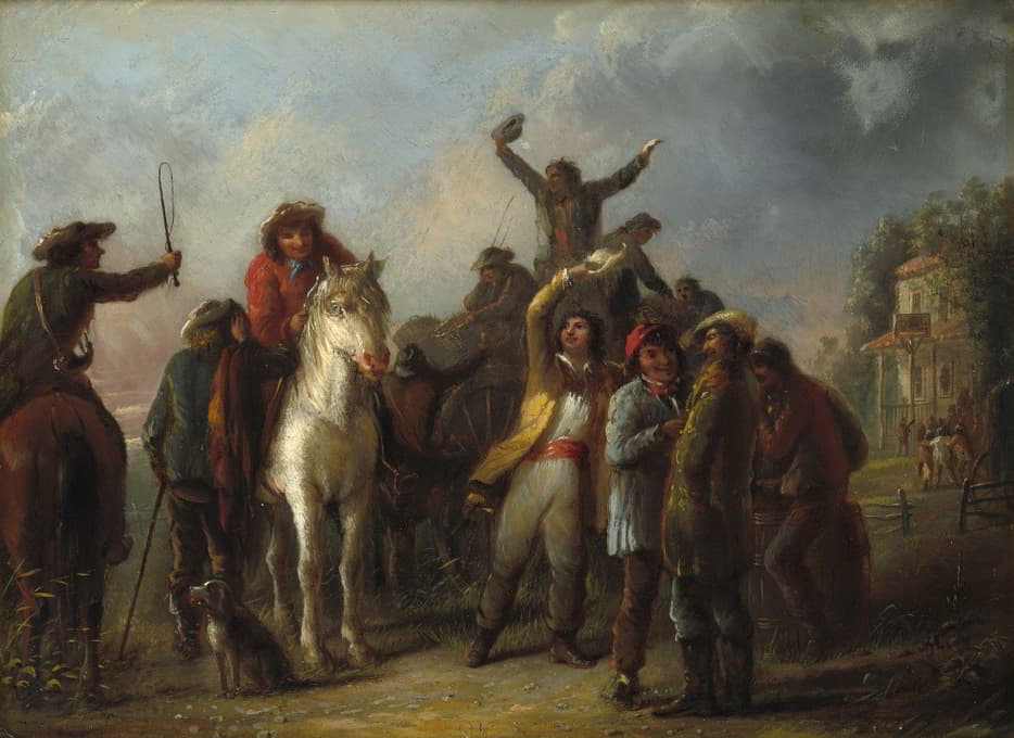 Alfred Jacob Miller - Election Scene, Catonsville,Baltimore County