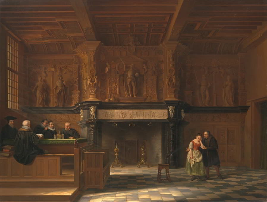 François Joseph Corneille Haseleer - The court room of the Burg. ‘t Vrije, in Bruges