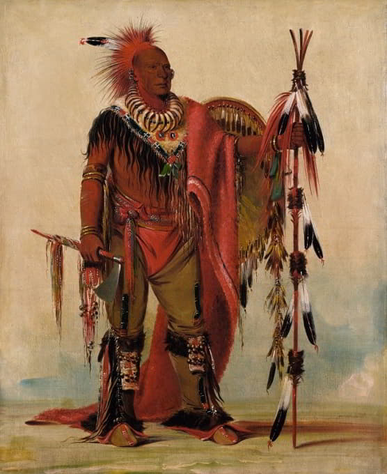 George Catlin - Kee-O-Kúk, The Watchful Fox, Chief of The Tribe