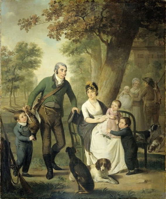 Jonkheer Gysbert Carel Rutger Reinier van Brienen van Ramerus（1771-1821），以及他的妻子和四个孩子