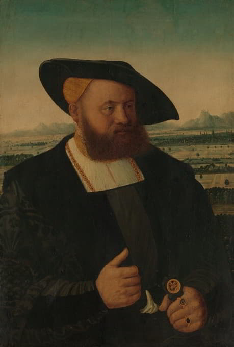 Conrad Faber Von Kreuznach - Portrait of a Man with a Moor’s Head on His Signet Ring