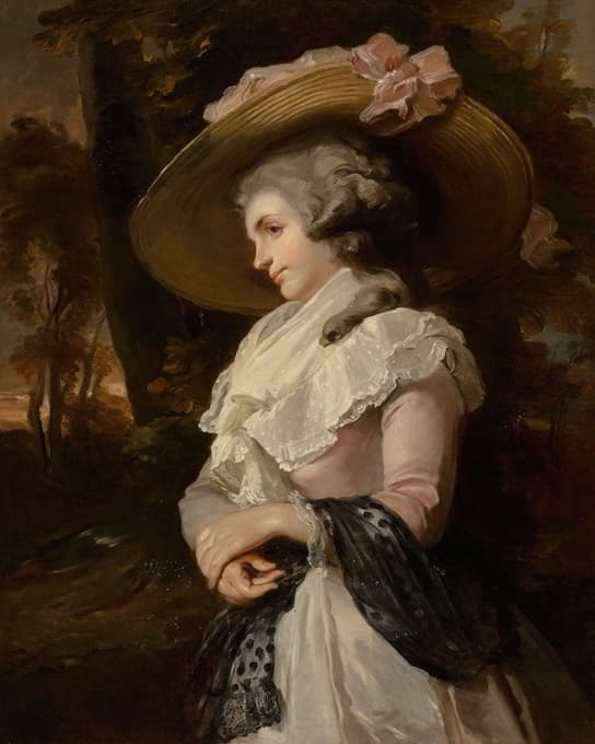 John Raphael Smith - Portrait of a young lady in pink