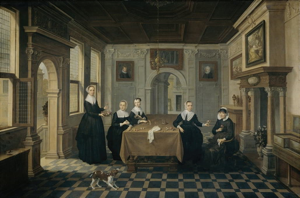 Dirck Van Delen - Five Ladies in an Interior
