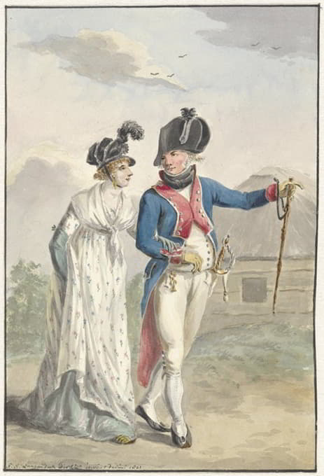 Jan Anthonie Langendijk Dzn - Bataafse officier der 1ste Halve Brigade, 1801