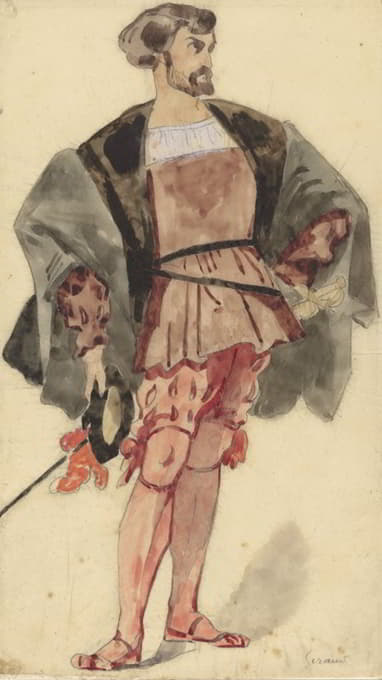 Eugène Giraud - Kostuumstudie van een edelman uit de tijd van François I