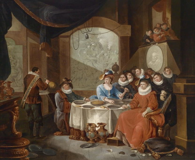 Frans Xaver Hendrick Verbeeck - Elegante Gesellschaft bei einem festlichen Essen
