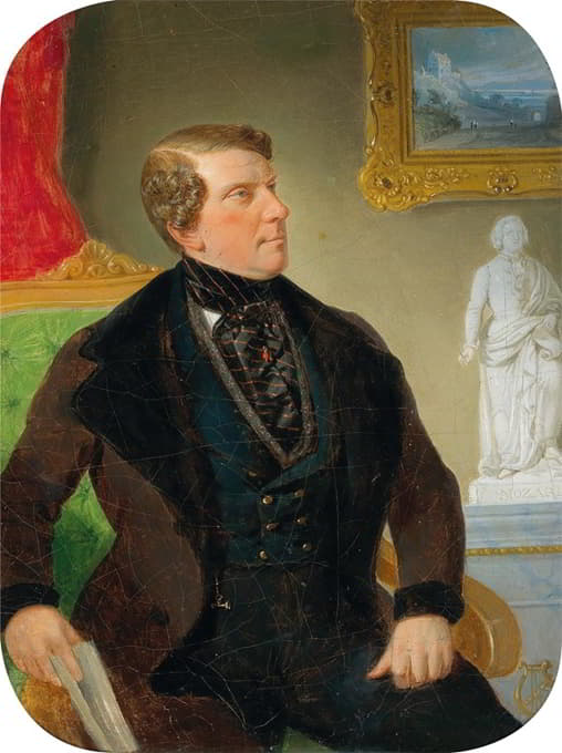 Joseph Weidner - Portrait of a Gentleman in a Bourgeois Setting